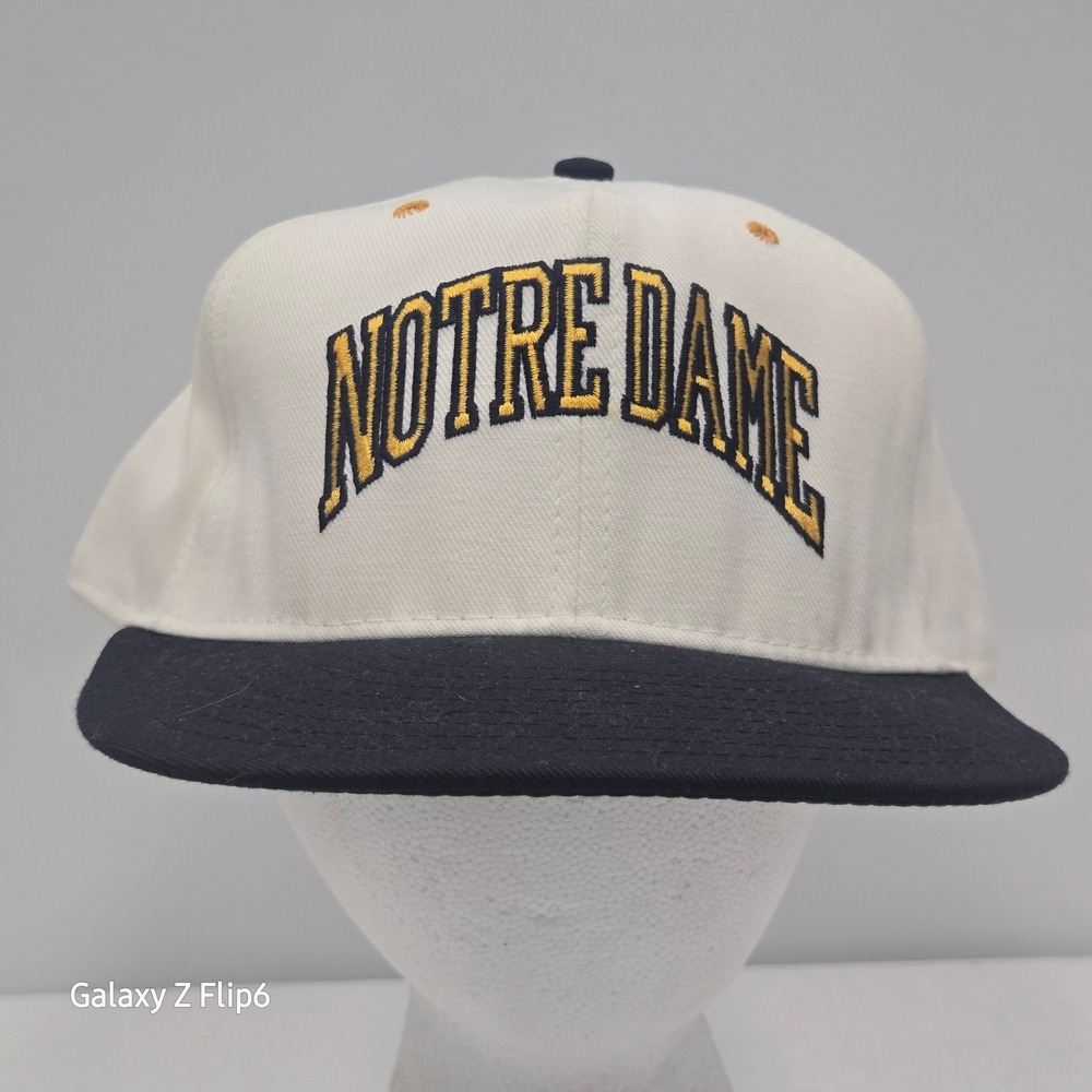 Vintage Notre Dame Fighting Irish Hat Pro-Line Cap  Fitted 7 1/2 Navy Cream USA